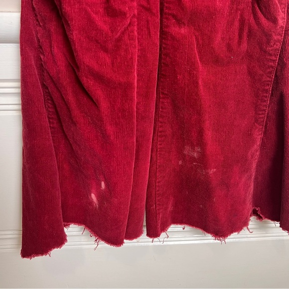 Show Me Your Mumu Berkeley Bell Crimson Red Corduroy Overalls Size Large - Picture 8 of 12